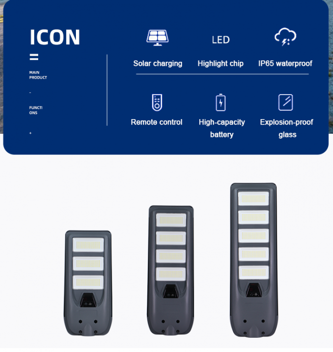 Đèn đường năng lượng mặt trời tất cả trong một 400W Sạc nhanh Type-C Giải pháp chiếu sáng năng lượng mặt trời ngoài trời sáng tạo chất lượng cao 1
