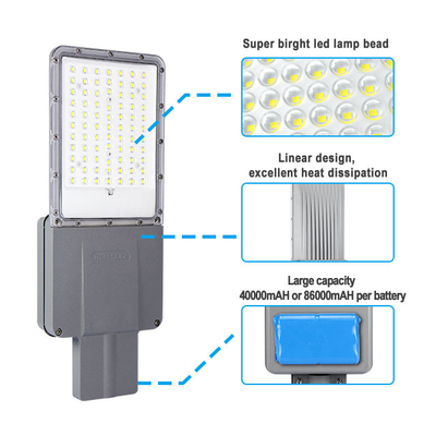 Monocrystalline Panel Solar Powered LED Street Lights 120° Beam Angle CE RoHS