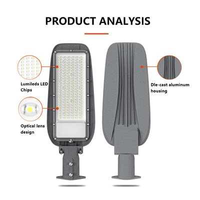 KCD Waterproof IP65 Durable Aluminum Housing Pc Lens Ac Lamp Lights 100w Led Outdoor Street Light