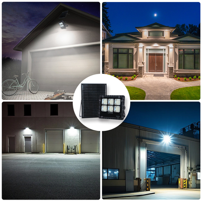 Efficient Solar Floodlight, 150W, Black Aluminum, IP65 Waterproof, Ideal for Outdoor Lighting