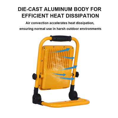High-Brightness Portable LED Work Light Aluminum Alloy Body IP65 Waterproof For Workshops  Warehouses Construction Sites