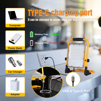 High-Brightness Portable LED Work Light Aluminum Alloy Body IP65 Waterproof For Workshops  Warehouses Construction Sites