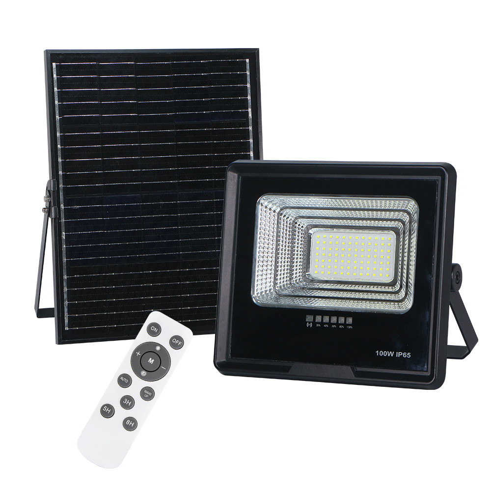 100w Solar LED Flood Light black 170lm/w ABS housing high brightness ...