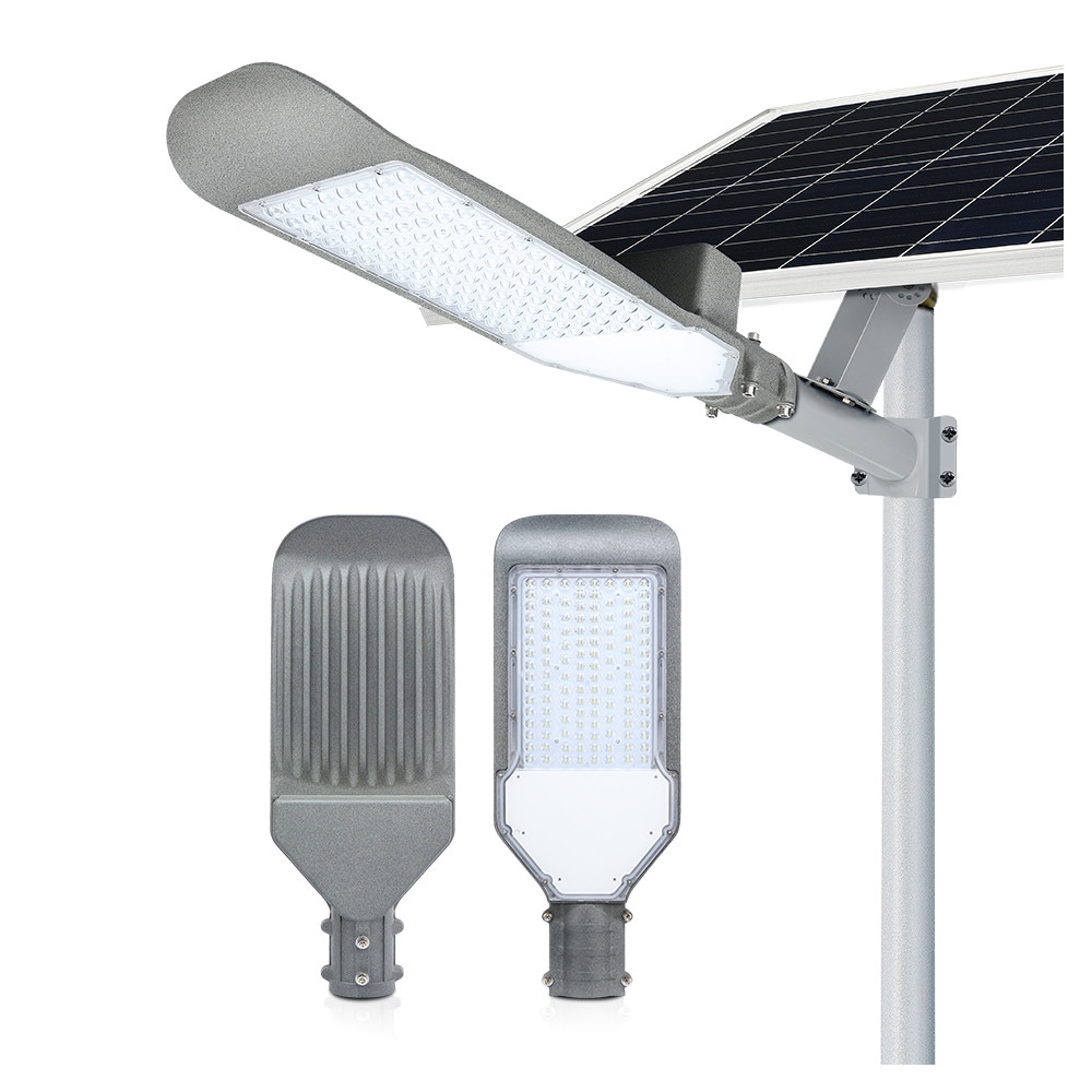 30W 90W LED Solar Powered Street Lights With Solar Panel Parking Lot