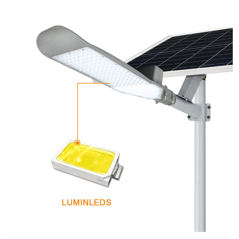 30W 90W LED Solar Powered Street Lights With Solar Panel Parking Lot