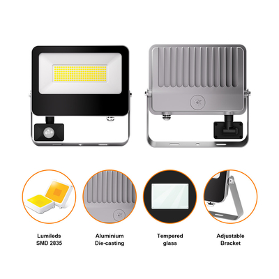 Security Spotlight IP65 Waterproof Hot Sale Led Flood Light Aluminum Housing With Motion Sensor For Garden Street Wall