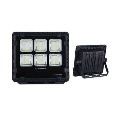 Efficient Solar Floodlight, 150W, Black Aluminum, IP65 Waterproof, Ideal for Outdoor Lighting