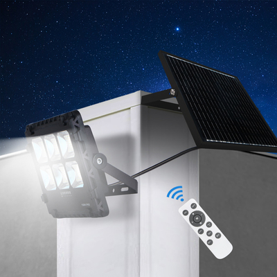 Efficient Solar Floodlight, 150W, Black Aluminum, IP65 Waterproof, Ideal for Outdoor Lighting