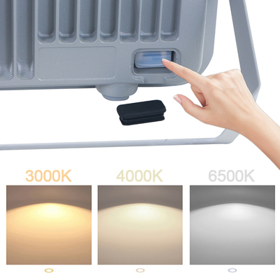 Outdoor LED Flood Light 3CCT 3000K 4000K 6500K Adjustable color temperature IP65 waterproof grey material High quality lamp