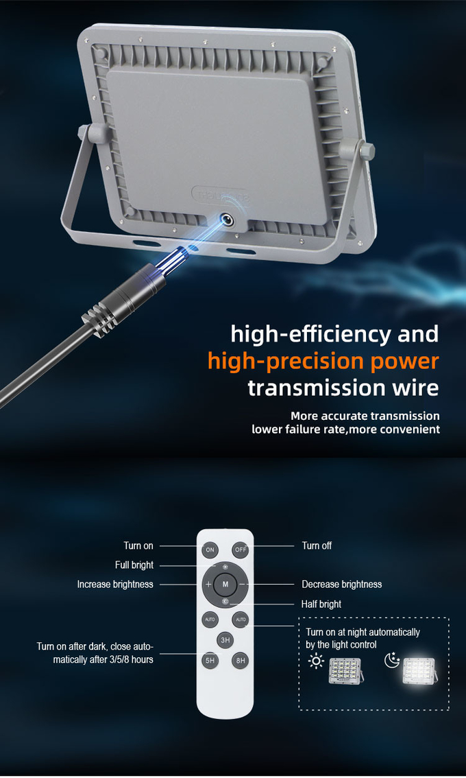 Đèn pha LED chạy bằng năng lượng mặt trời SMD với cảm biến Sân vận động Sân thể thao 20W 60W 8